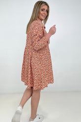 Easel Floral Printed Button Down Shirt Dress